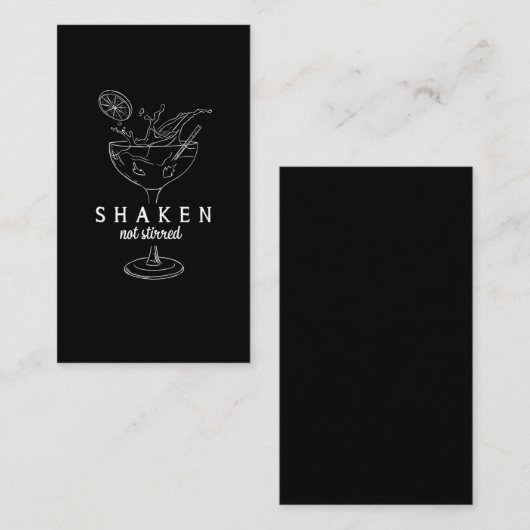 Shaken Martinis Drink Alcohol Funny Bartender Visitekaartje (Voorkant / Achterkant)