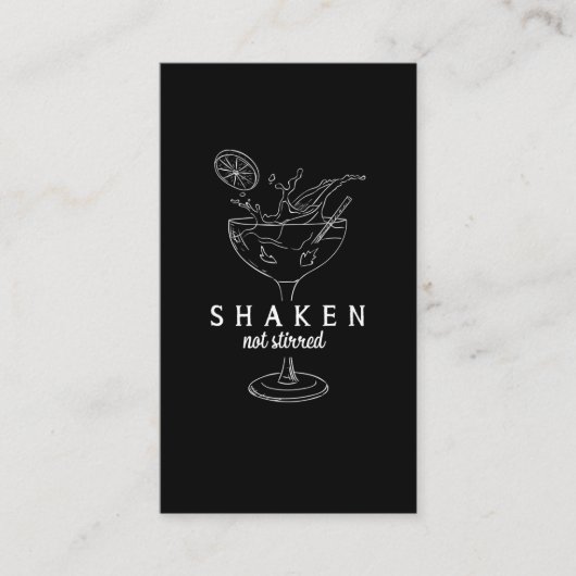 Shaken Martinis Drink Alcohol Funny Bartender Visitekaartje (Voorkant)