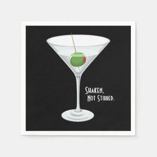 Shaken Not Stirred Vodka Martini Cocktail Drink Servet