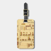 SHAKER VILLAGE MAP, 1849 BAGAGELABEL (Voorkant verticaal)