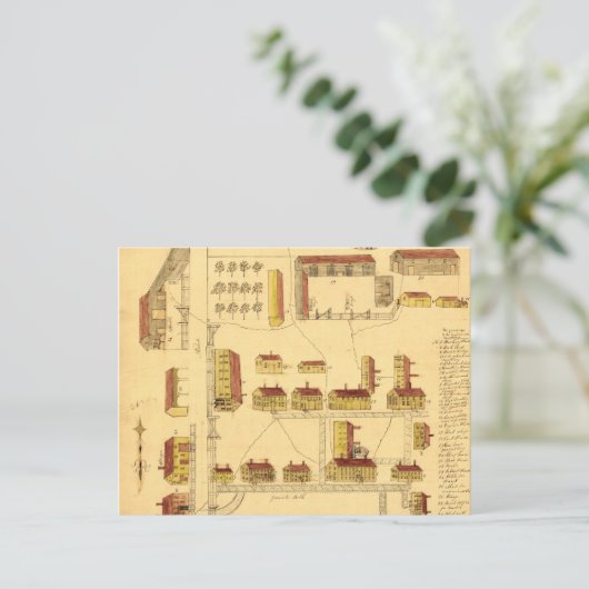 SHAKER VILLAGE MAP, 1849 BRIEFKAART (Staand voorkant)