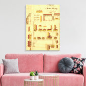 SHAKER VILLAGE MAP, 1849 CANVAS AFDRUK (Insitu (Woonkamer))