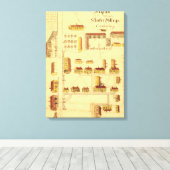 SHAKER VILLAGE MAP, 1849 CANVAS AFDRUK (Insitu (Houten vloer))