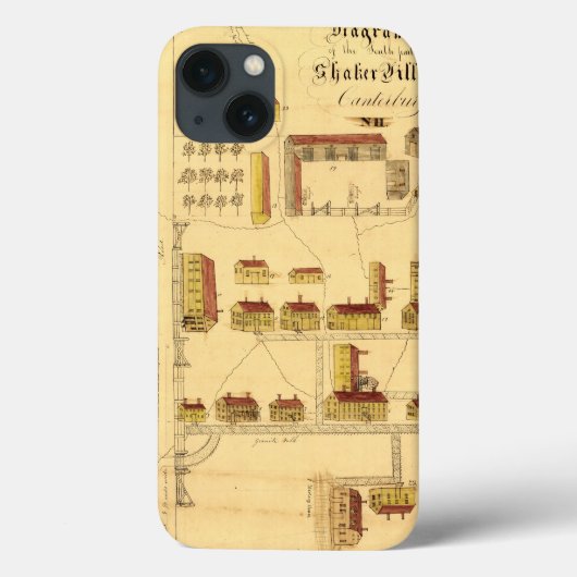 SHAKER VILLAGE MAP, 1849 Case-Mate iPhone CASE (Achterkant)