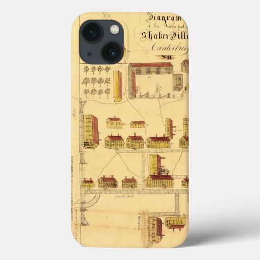 SHAKER VILLAGE MAP, 1849 Case-Mate iPhone CASE (Achterkant)