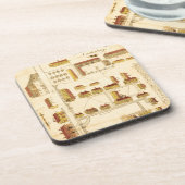 SHAKER VILLAGE MAP, 1849 DRANKJES ONDERZETTER (Linkerzijde)