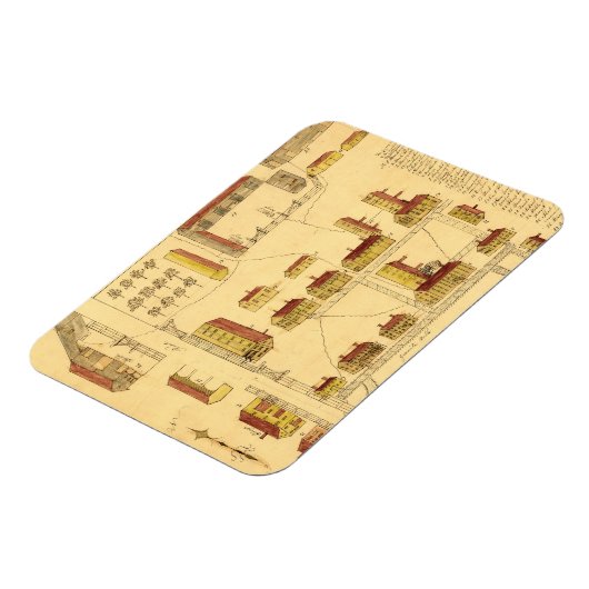 SHAKER VILLAGE MAP, 1849 MAGNEET (Linkerzijde)