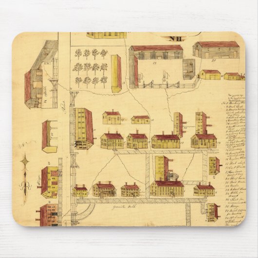 SHAKER VILLAGE MAP, 1849 MUISMAT (Voorkant)