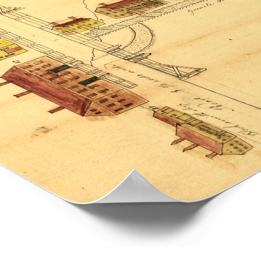 SHAKER VILLAGE MAP, 1849 POSTER (Hoek)