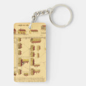 SHAKER VILLAGE MAP, 1849 SLEUTELHANGER (achterkant)