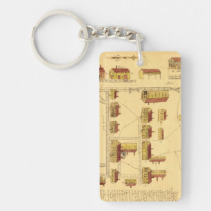 SHAKER VILLAGE MAP, 1849 SLEUTELHANGER