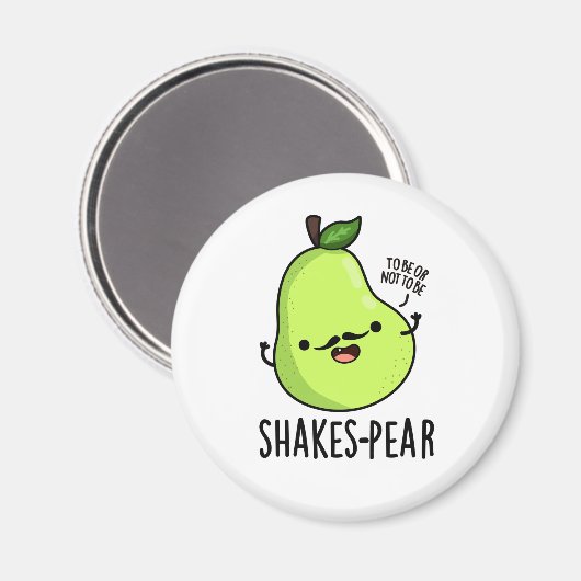 Shakes-pear Funny Pear Fruit Pun Magneet (Voorkant / Achterkant)