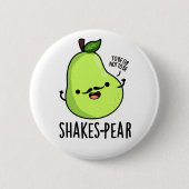 Shakes-pear Funny Pear Fruit Pun Ronde Button 5,7 Cm (Voorkant)