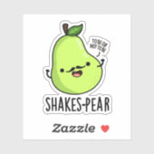 Shakes-pear Funny Pear Fruit Pun Sticker (Vel)