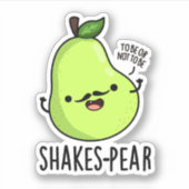 Shakes-pear Funny Pear Fruit Pun Sticker (Voorkant)