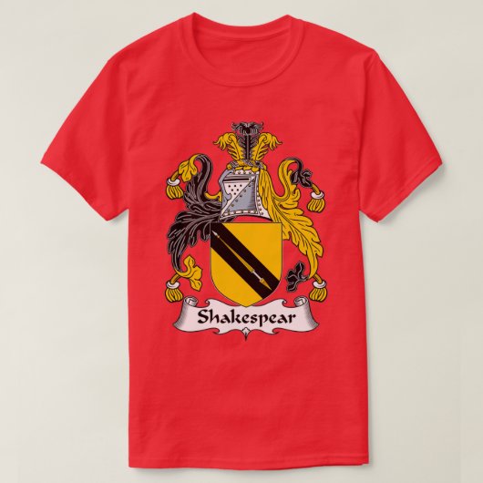 Shakespear Coat of Arms Family Crest T-shirt (Design voorkant)