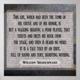 Shakespeare 12 x 12 --- Kunstprint - citaat Poster