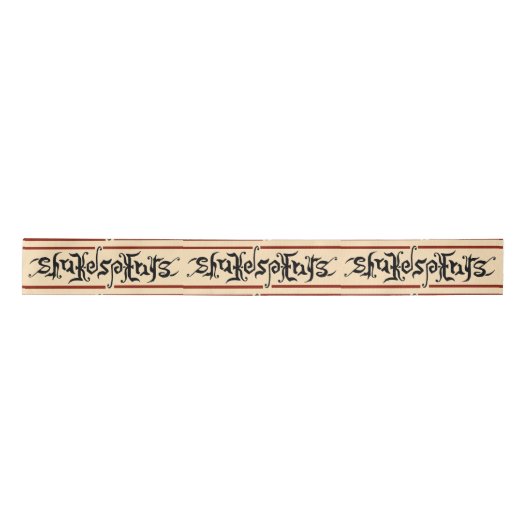 Shakespeare Ambigram Ribbon Satijnen Lint (Voorkant)