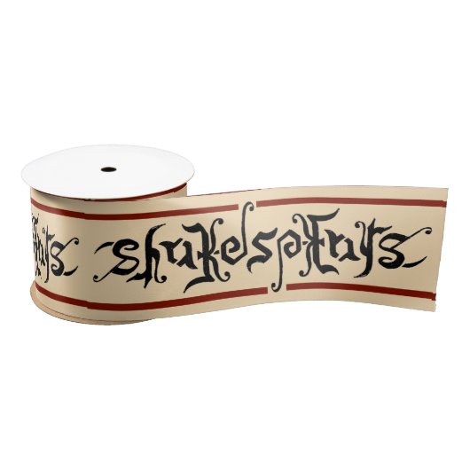 Shakespeare Ambigram Ribbon Satijnen Lint (Spoel)