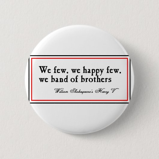 Shakespeare: Band van Brothers Ronde Button 5,7 Cm (Voorkant)
