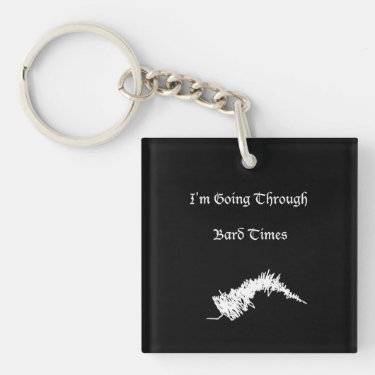 Shakespeare "Bard Times" Funny Slogan Sleutelhanger (voorkant)