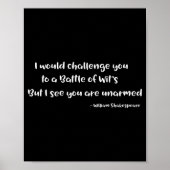 Shakespeare Battle Of Wits Funny Quote S  Poster (Voorkant)