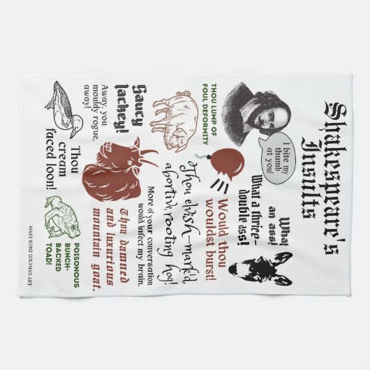 Shakespeare beledigt grappige boekenliefhebber theedoek (Horizontaal)