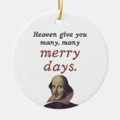 Shakespeare Birthday Keepomwille Happiness Quote Keramisch Ornament (Voorkant)