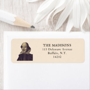 Shakespeare Bookish Elegant Blue Return Adres Etiket
