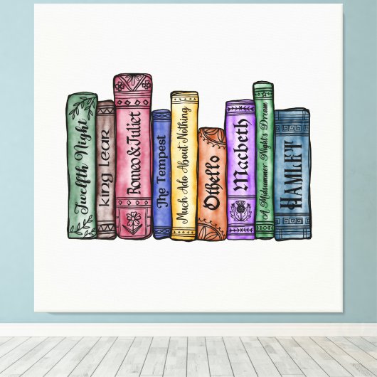 Shakespeare Books No.1 Canvas Afdruk (Insitu (Houten vloer))