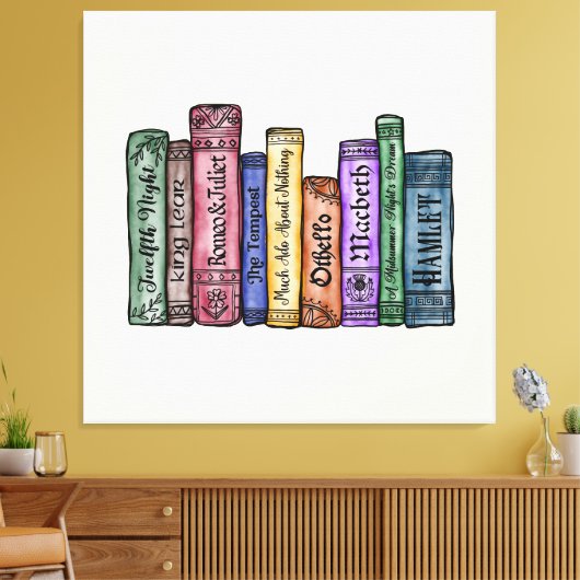 Shakespeare Books No.1 Canvas Afdruk (Insitu (Woonkamer))