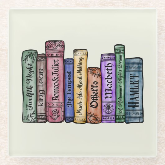 Shakespeare Books No.1 Glazen Onderzetter (Voorkant)