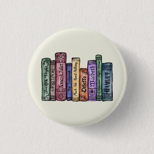 Shakespeare Books No.1 Ronde Button 3,2 Cm (Voorkant)