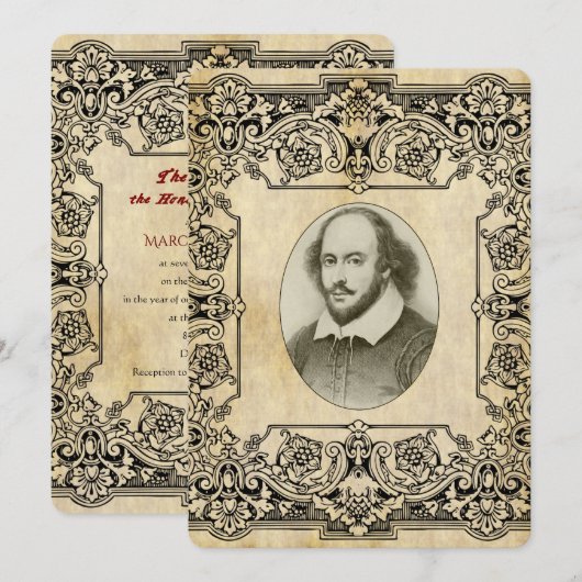 Shakespeare bruiloft uitnodiging (Voorkant / Achterkant)
