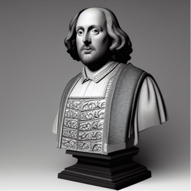 Shakespeare Bust Staand Fotobeeldje (Voorkant)