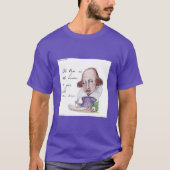 Shakespeare Caricature & Famous Tempest Quote T-shirt (Voorkant)