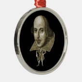 Shakespeare Caricature Metalen Ornament (Rechts)