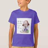 Shakespeare Caricature & Tempest Quote Boys T-shirt (Voorkant)
