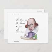 Shakespeare Caricature & The Tempest Quote Briefkaart (Voorkant / Achterkant)
