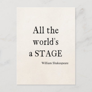 Shakespeare Citaat Al de Wereld een Citaten van he Briefkaart