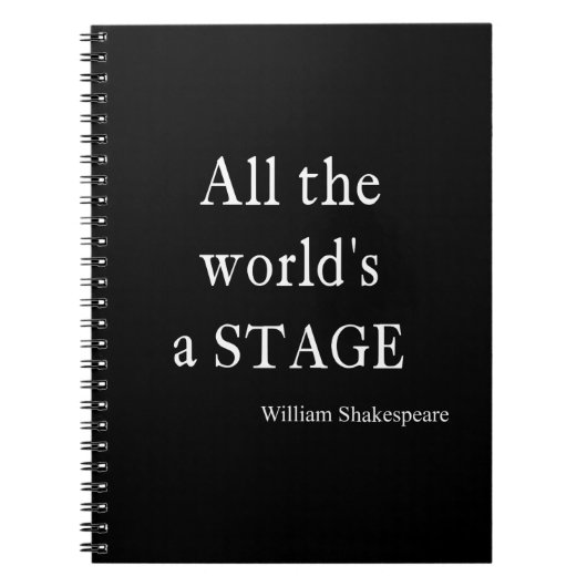 Shakespeare Citaat Al de Wereld een Citaten van he Notitieboek (Voorkant)