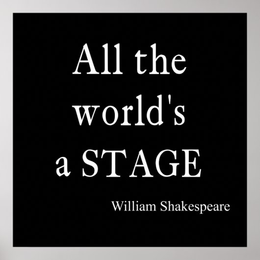Shakespeare Citaat Al de Wereld een Citaten van he Poster (Voorkant)