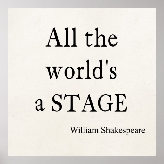 Shakespeare Citaat Al de Wereld een Citaten van he Poster (Voorkant)