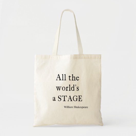Shakespeare Citaat Al de Wereld een Citaten van he Tote Bag (Voorkant)