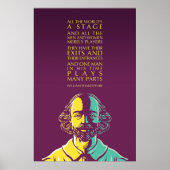 Shakespeare Citaat: Al wereld een Stadium Poster (Voorkant)