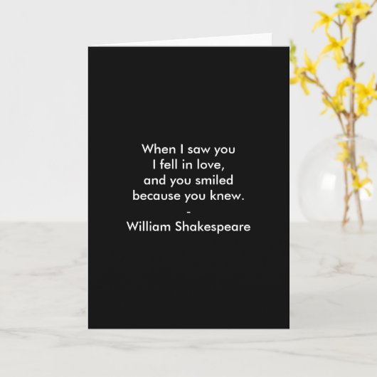 Shakespeare citaat - Ik viel in liefde Kaart (Gele Bloem)