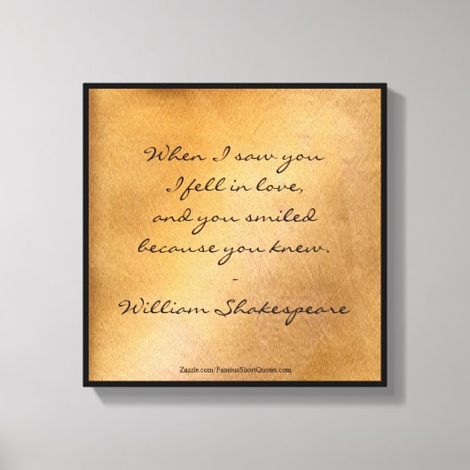 Shakespeare citaat - Ik werd verliefd Canvas Afdruk (Voorkant)