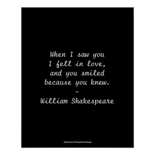 Shakespeare citaat - Ik werd verliefd Poster