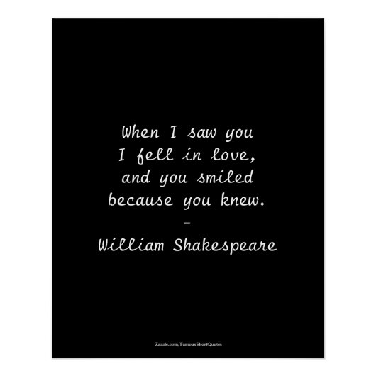 Shakespeare citaat - Ik werd verliefd Poster (Voorkant)