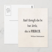 Shakespeare citaat ze is klein, maar brute citaten briefkaart (Voorkant / Achterkant)